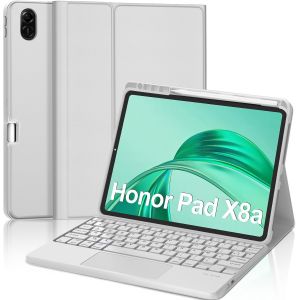 Clavier pour Honor Pad X8a 11 Pouces - Clavier r&eacute;tro-&eacute;clair&eacute; Fran&ccedil;ais AZERTY avec Multi-Touch, Coque Clavier pour Honor Pad X8a 11 Pouces, Gris Clair - Neuf