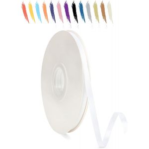 6mm Blanc Fin Ruban Satin Pour Emballage Des Cadeaux,95 M&egrave;tres Polyester Rubans Pour Bouquets,Ballon,Couture,N?uds,G&acirc;teau,Satin Ruban Roll Pour D&eacute;coration De Mariage/Anniversaire/No&euml;l/F&ecirc;te - Neuf