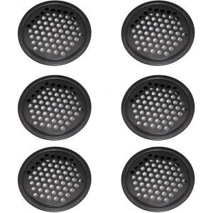Lot de 6 grilles d'a&eacute;ration rondes pour placards et armoires &agrave; chaussures - 60 mm - Neuf