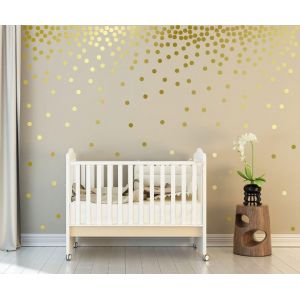 162 Doré Pois Stickers Autocollants Déco Enfant I Stickers Muraux Ronds Dot Cercles Points I Sticker Mural Pour Chambre D'enfant Bébé Garçon Fille Crèche Meubles - Neuf