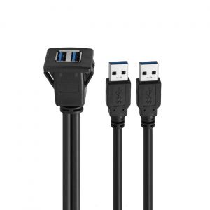 Câble USB 3.0 mâle vers femelle,pour auto,moto,bateau (Dual 2 mètre) - Neuf