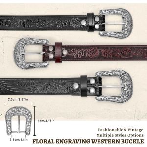 Tzf-Ceinture Western Vintage Avec Boucle Pour Homme Et Femme, Ceinture De Cowgirl, Ceinture Western, Cadeau Festif - Neuf