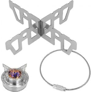 Alcohol Stove Cross Stand Support En Acier Inoxydable Pot Stand Support Portable Pour La Randonn&eacute;e Camping Activit&eacute; De Plein Air1pcs) - Neuf