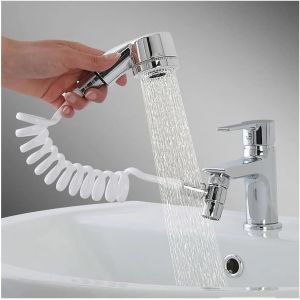 VIOU-Douchette Universelle Facile Pour Lavabo,Douche Pour Douche,Siphon De Cuisine,Facile &Agrave; Installer,Fixation Avec Bioadh&eacute;sif,Pratique Et Compacte - Neuf