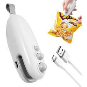 KALANKA-Mini Scelleur Sac Plastique 2 en 1 Portable &Agrave; Chaud et &Agrave; D&eacute;couper, Mini Machine A Sceller, Mini Scelleuse Thermique Pour Conserver Les Aliments Frais et Les Collations Croustillantes - Neuf