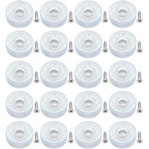 20 x Non-Slip Silent 30 mm Large Silicone Floor Protectors Gliders with Screws for Sofa Table Office Feet Round Chair Pads Rubber Screw for Parquet Floors - Neuf