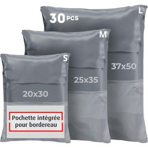 JEXNOVASHOP-Pack de 30 Pochettes d'Envoi Colis Vinted - Enveloppes Plastique d'Exp&eacute;dition R&eacute;sistantes, Auto-Adh&eacute;sives, Opaques pour V&ecirc;tements, Chaussures, Livres - Pack de 30, Id&eacute;ales pour Vinted - Neuf