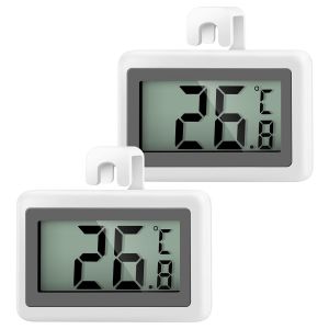KAL-2 Pièces Thermomètre Frigo Numérique, Mini Magnétique Thermomètre Congélateur Avec Crochet, Mesure -50°C À +70°C, Pour Réfrigérateur Et Cuisine - Neuf