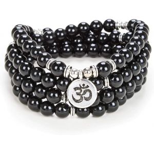 Eryi-Yoga Symbole 8mm Mala Perles Bracelet 108 Spirituel Collier Méditation Accessoires Bijoux Pour Femmes Hommes Cadeaux - Neuf
