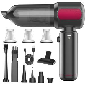 ¿Aspirateur À Main, 21000Pa Mini Aspirateur Sans Fil Portable, 4 En 1 Aspirateur Voiture Puissant Sans Fil À Moteur Sans Balais, 6000Mah Usb C Aspirateur Pour Voiture Bureau Maison Et Poils D'Animaux - Neuf