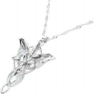 Kales-Collier Pendentif Inspir&eacute; D'arwen,Couleur Argent,Cadeau Fantaisie Et Cosplay,Cadeau Fantaisie,Pendentif Bijoux Elfique Pour Cosplay,Pequeno,Acier Inoxydable,Zircone Cubique - Neuf