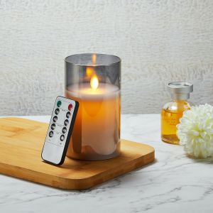Bougie Led, Bougies &Agrave; Piles En Verre Avec T&eacute;l&eacute;commande Et Minuteur, Bougies Flamme Vacillante Lumi&egrave;re, Bougies Sans Flamme Munies De Flammes Artificielles R&eacute;alistes, Bougies De No&euml;l-7.5 * 10cm - Neuf