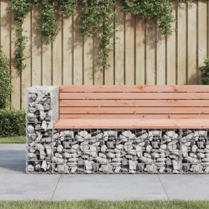 Prolenta Premium - Banc Jardin Design Gabion 122x71x65,5 Cm Bois Massif De Douglas - Neuf