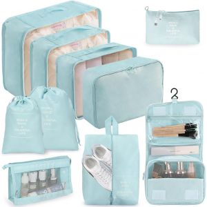 Bhhbb-Organisateur Valise, Lot De 10 Rangement Valise, Organisateur De Valise, Organiseurs De Bagage, Rangement Valise Organisateur, Packing Cubes Imperméable Per Vêtements,Chaussures Et Cosmétiques( - Neuf