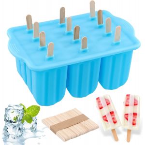 Eryi-12 Moules À Glace, Silicone Moule À Crème Glacée Sans Bpa, Moules Glaces Et Sorbets Silicone, Moule À Popsicle Pour La Préparation De Popsicles, Crèmes Glacées Et Sorbets - Neuf