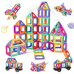 ERYI-Construction Magnetique Enfant 82 Pièces Blocs De Construction Magnétiques Enfants Educatif Jeux Cadeaux Pour Enfants À Partir De 3 4 5 6 7 Ans - Neuf