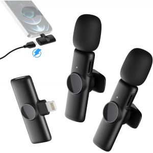 Micro Cravate Sans Fil, Gimpro Ms1X(A) 2.4Ghz Mini Microphone 2Tx&1Rx Vlogging Stream Interview Tiktok Youtube Facebook,Micro-Cravate-Sans-Fil - Neuf