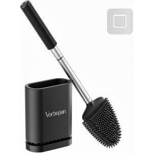 Wc En Silicone Avec R&eacute;cipient A&eacute;r&eacute; : Wc Avec T&ecirc;te Flexible Pour Toilettes,Salle De Bain,Long Manche En Acier Inoxydable,Montage Mural Pour Une Hygi&egrave;ne Hygi&eacute;nique (Noir) - Neuf