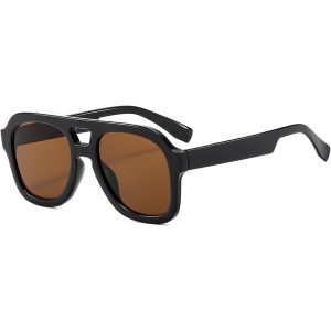 Lunette De Soleil Pilote Pour Homme Femme Lunettes Carrées Rétro Vintage Années 70 Lunettes Pilote Vintage Classique Uv400, 50mm - Neuf