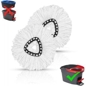 YEMAESRE-Lot De 2 Têtes De Balai De Rechange Pour Système Ocedar Easy Wring 1 Réservoir, Compatible Avec Le Système O-Cedar Easywring Spin Mop & Bucket En Microfibre - Neuf
