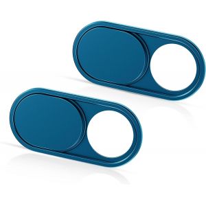 Cache Webcam,0.6mm Ultra-Mince métal,Cache Camera pour Ordinateur Portable,MacBook Pro/Air,Mac,PC,iPad,Tablette,Webcam Cover 2 pcs Bleu - Neuf
