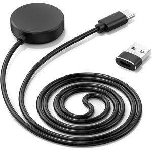 KALANKA-Cable Chargeur Montre pour Samsung Galaxy Watch 3/4/4 Classic/5/5 Pro/6/6 Classic/7/Active 2,USB C Chargeur Galaxy Watch Station de Charge Magn&eacute;tique avec Adaptateur Type-C vers USB-A (Noir-1 - Neuf