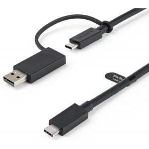 C&acirc;ble USB-C avec Adaptateur USB-A 1m - C&acirc;ble Hybride 2-en-1 USB C avec USB-A - USB-C vers USB-C (10Gbps/100W PD) - USB-A vers USB-C (5Gbps) - Id&eacute;al pour Dock Hybride (USBCCADP) - Neuf