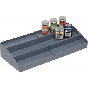 Sjzg-&iquest; &Eacute;tag&egrave;re &Agrave; &Eacute;pices Extensible &Agrave; Trois Niveaux &iquest; Organisateur De Placard De Cuisine &iquest; Gris - Neuf