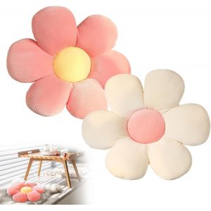 Cauc-Lot De 2 Coussins De Sol En Forme De Fleur - 38 X 38 Cm - Coussin De Sol Floral Tatami En Forme De P&eacute;tale Doux - En Forme De P&eacute;tale De Fleurs - Pour Chambre &Agrave; Coucher, Canap&eacute;, Chambre &Agrave; Coucher - Neuf