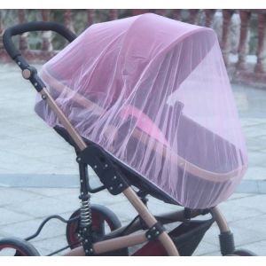 Pièce (Rose, Environ 150 Cm De Diamètre) Moustiquaire Universelle Pour Poussette Et Landau - Protection Anti-Moustiques Et Guêpes, Filet Fin Et Résistant, Sac Inclus, Lavable - Neuf