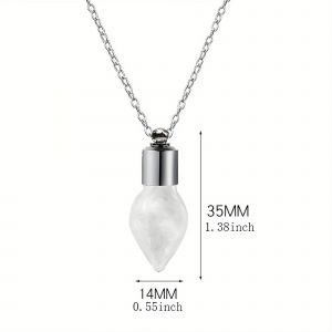 Flacon De Parfum En Verre Pendentif Bouteille De Souhait Breloque Claire Bouteille En Verre Collier Bijoux Cadeaux Bouteille En Verre Collier Verre Transparent--Type 7 - Neuf