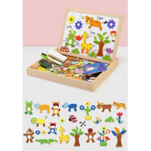 Puzzle Magnétique Avec Tableau Double Face Aimanté Pour Enfant 3 Ans Et Plus 36 Pièces - Neuf