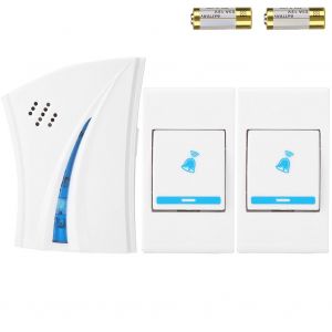 Sonnette sans fil a distance, carillon numerique, sonnerie musicale, 1 emetteur, 2 recepteurs - Neuf