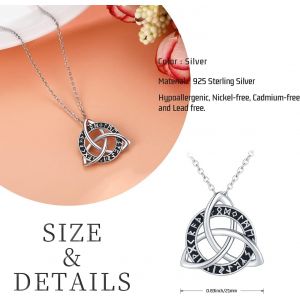 Collier Celtique 925 En Argent Sterling Noeud Celtique Trinity Collier Viking Rune Pendentif Collier Viking Bijoux Cadeaux Celtiques Pour Femmes Hommes - Neuf