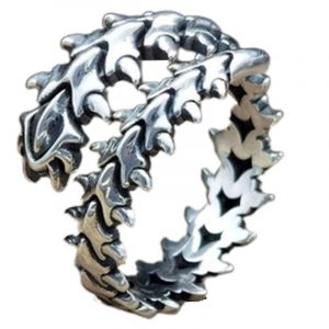 Bague Créative De La Colonne Vertébrale Bague En Os De Poisson Réglable À Anneau Ouvert Gothique Pour Petit Ami - Neuf