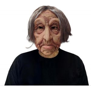 Masque Halloween En Latex,Masque D'horreur Effrayant,Masque Vieille Sorci&egrave;re Avec Cheveux,Demon Masque,Souriant Demon Masque Pour La F&ecirc;te Costum&eacute;e Du Carnaval D'halloween.[J215] - Neuf