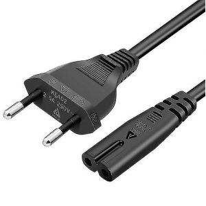 C&acirc;ble d'alimentation de 1,5 m Eu Plug C7 Bipolaire 2 C&acirc;ble pour Ps5 / Ps4 / Ps3 / Xbox Series X / S - Noir - Neuf