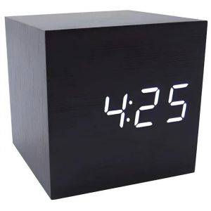 Sourcingbay Cube Bois LED réveil - Temps Températ - Neuf
