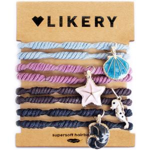 Kal-Attache-Cheveux Supersoft, Bracelets, Cadeaux Pour Femmes Enfants Filles, Pendentifs, Couleur : Bleu, Violet, Brun, Noir (Beachgirl) - Neuf