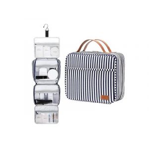 Trousse de toilette de voyage &agrave; suspendre avec crochet &iquest; Organiseur de maquillage bleu - Neuf