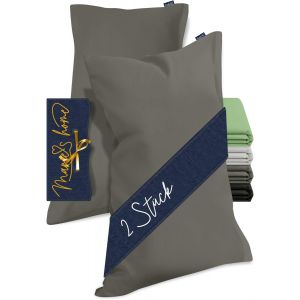 Kalanka-Velvety Soft 1615.2355 Lot De 2 Housses De Coussin Anthracite Env. 40 X 80 Cm - Neuf