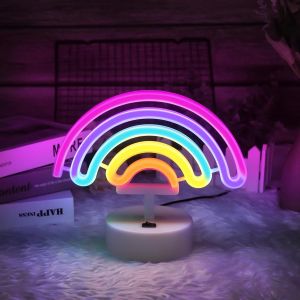 LED Néon Lumières,Enseigne Lumineuse arc-en-ciel Neon Sign,Neon Décorations murales veilleuse,USB/à piles Panneau néon,pour chambre,Salle de Jeux,Décoration de Fête,anniversaire cadeau - Neuf