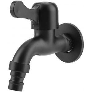 Robinet mural noir Continental 2025, robinet de jardin a ouverture rapide en acier inoxydable 304, salle de bain et exterieur - Neuf