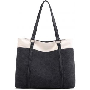 nzqaf-Grand sac fourre-tout en toile pour femme, sac à main pour voyage, travail, sac à main multi-poches - Neuf