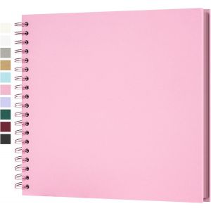 Album Photo Scrapbooking DIY 25,5x25,5 cm Papier Kraft Rigide avec 20 Feuilles,Livre de Souvenirs Photographiques pour Familles et Mariages,Rose - Neuf