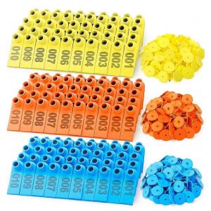 Lot De 300 &Eacute;tiquettes D'oreille Pour B&eacute;tail,Moutons,Ch&egrave;vres Et Bovins,Num&eacute;ro 001-100 - Neuf