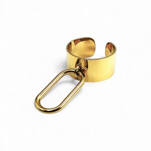 Bague K&eacute;zia En Acier Inoxydable Dor&eacute;e Ajustable - Neuf