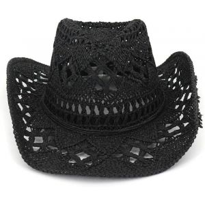 Chapeau De Paille Protecteur Uv Pour Homme Et Femme, Grand Bord, Style Bohème, Idéal Pour Été, Plage Et Randonnée, 30x25x5 Cm, 0,1 Kg - Neuf