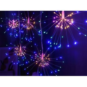 Guirlande Lumineuse Solaire Multicolore &Agrave; 480 Led Effet Feu D'artifice - Neuf