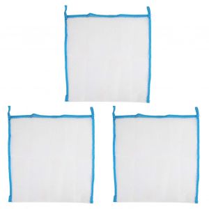Lot De 3 Sacs De Rangement Portables En Maille Pour Jouets De Bain Pour Bebe, Bleu - Neuf